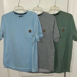 Carhartt Short Sleeve T-Shirt Trio - Light Blue, Gray, Green